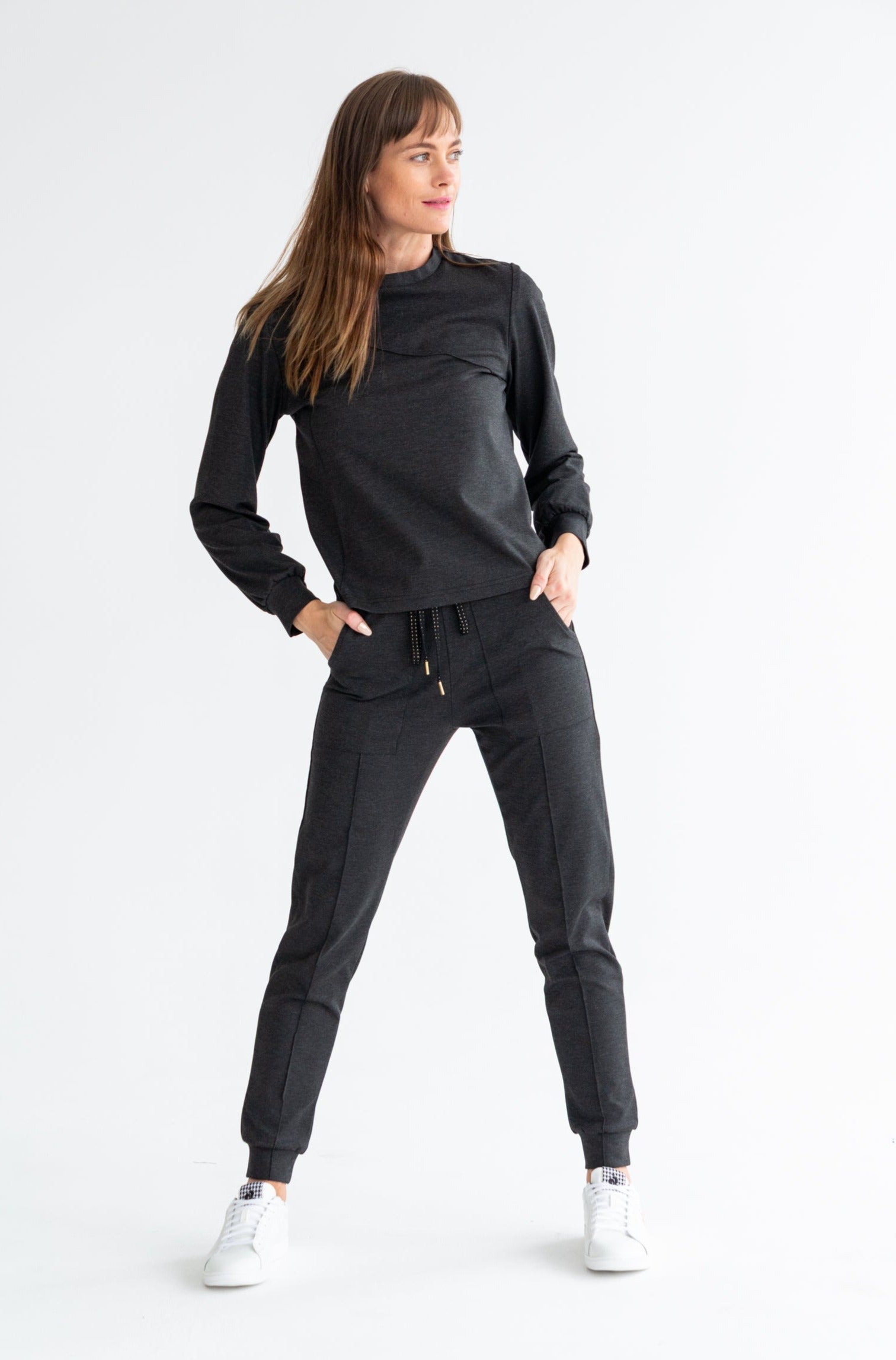 The Track Pants Black Melange – Kinda