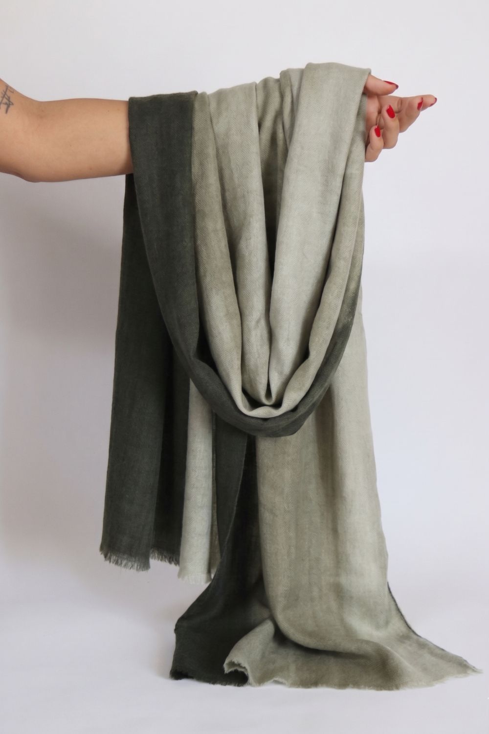 Blanket Scarf Olive Ombre-ACCESSORIES-kindacollection-Kinda