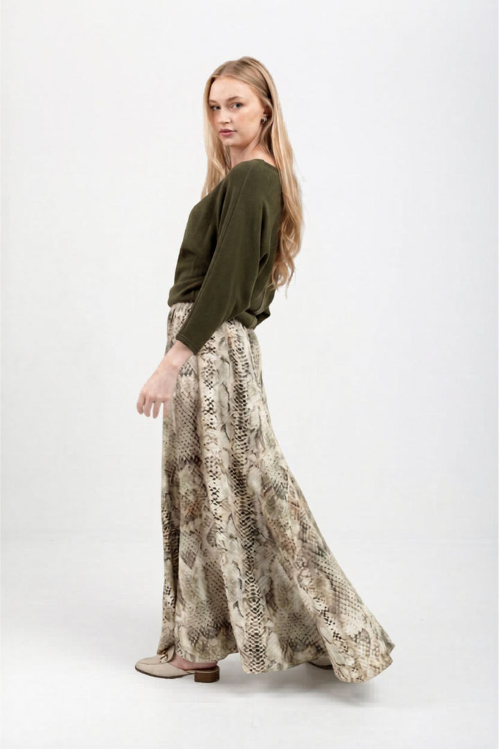 Belinda Skirt Green Snake