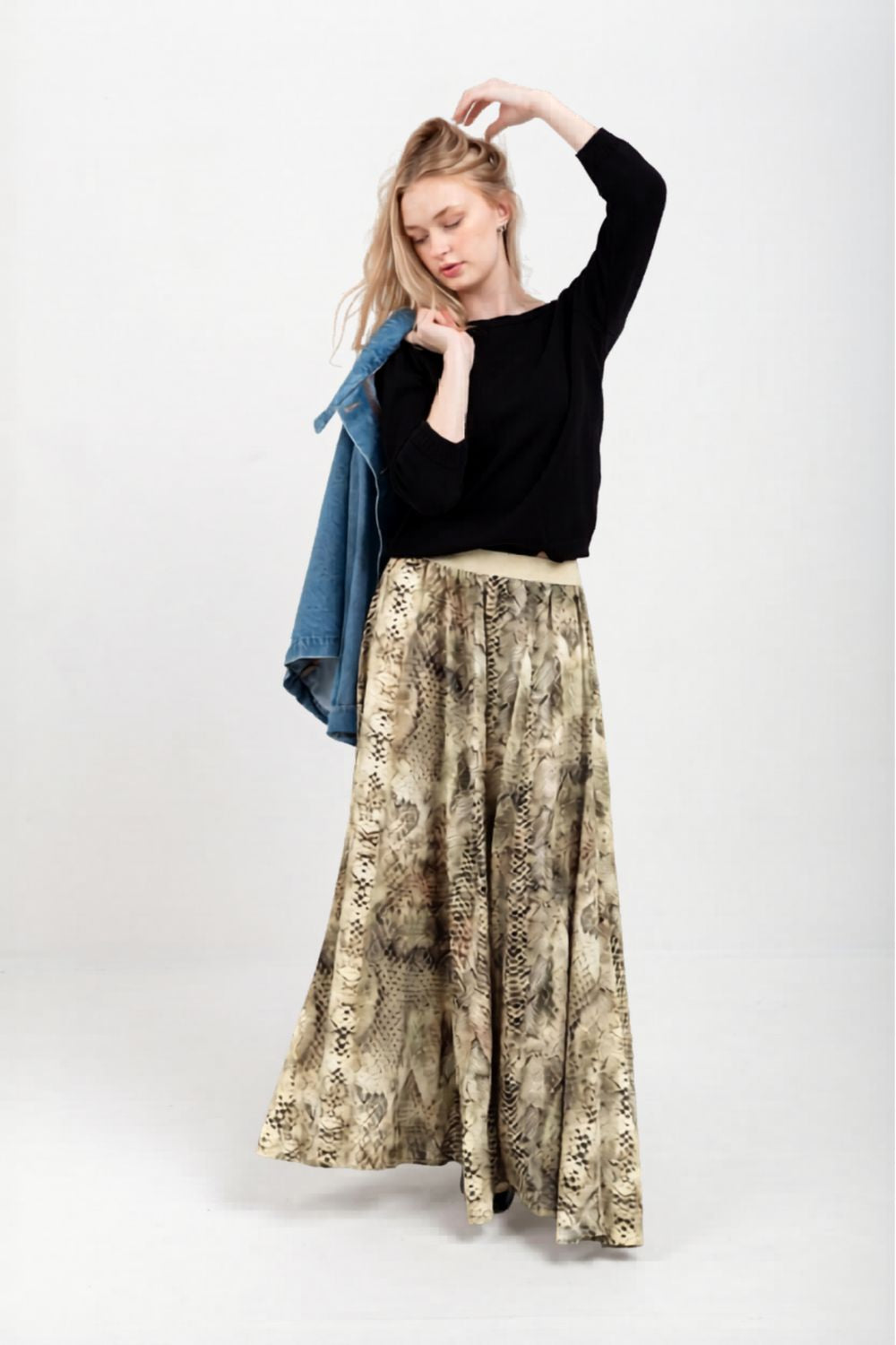 Belinda Skirt Green Snake