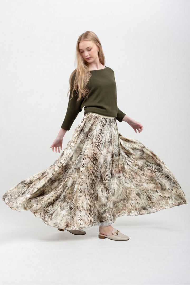 Belinda Skirt Green Snake