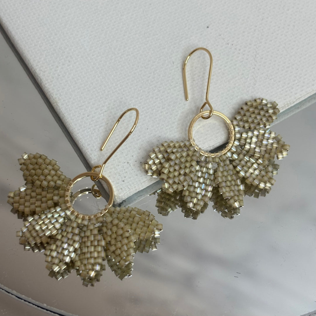 Floral Wreath Earrings in Champagne (Gold)