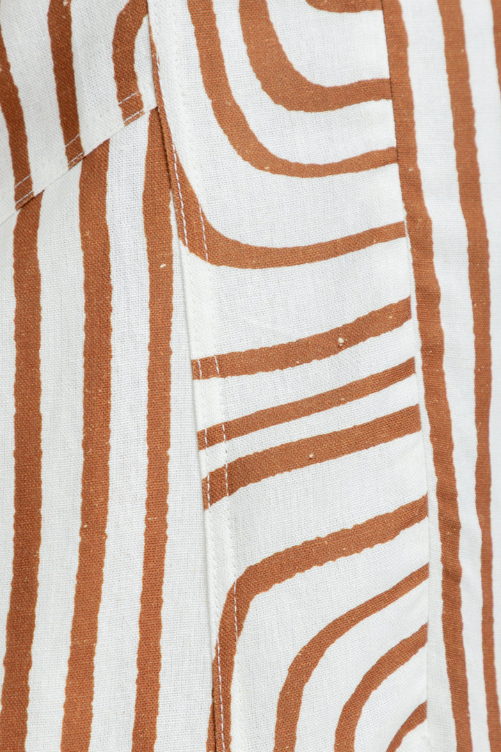 Gianna Dress Brown Geo Cap Sleeve-DRESSES-kindacollection-Kinda