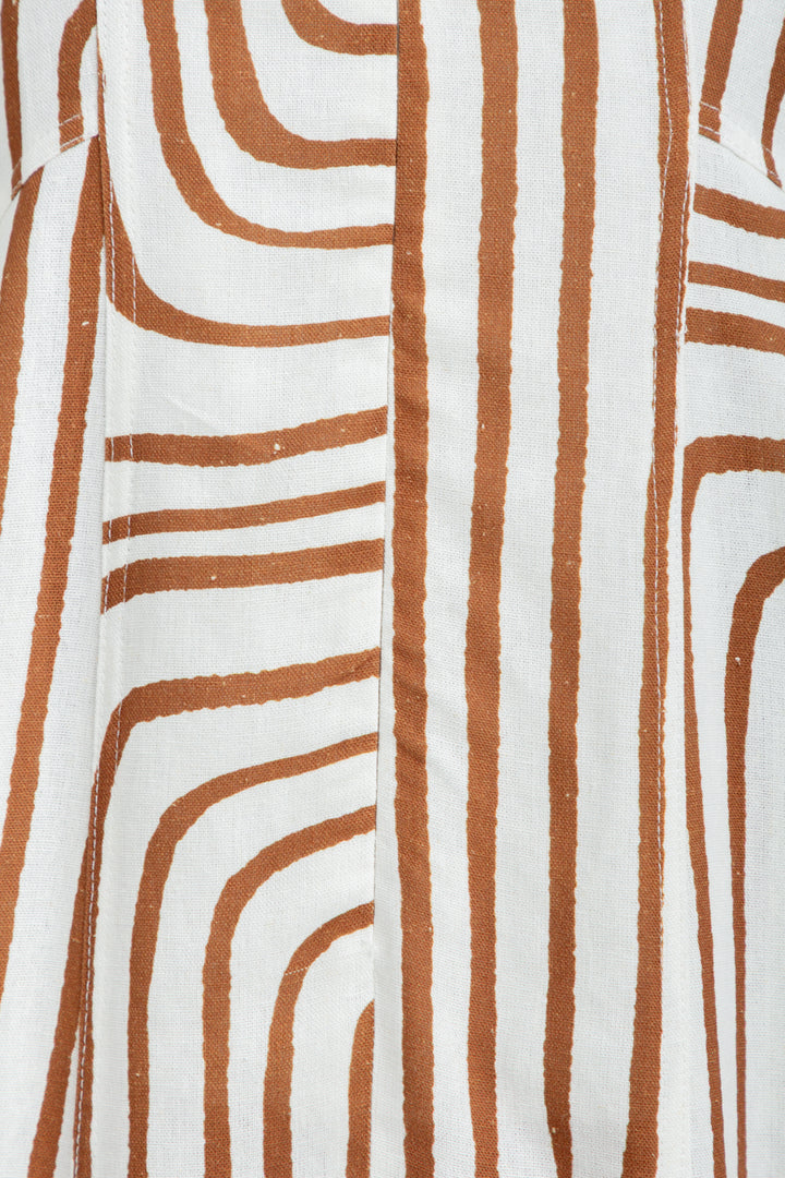 Gianna Dress Brown Geo Cap Sleeve-DRESSES-kindacollection-Kinda