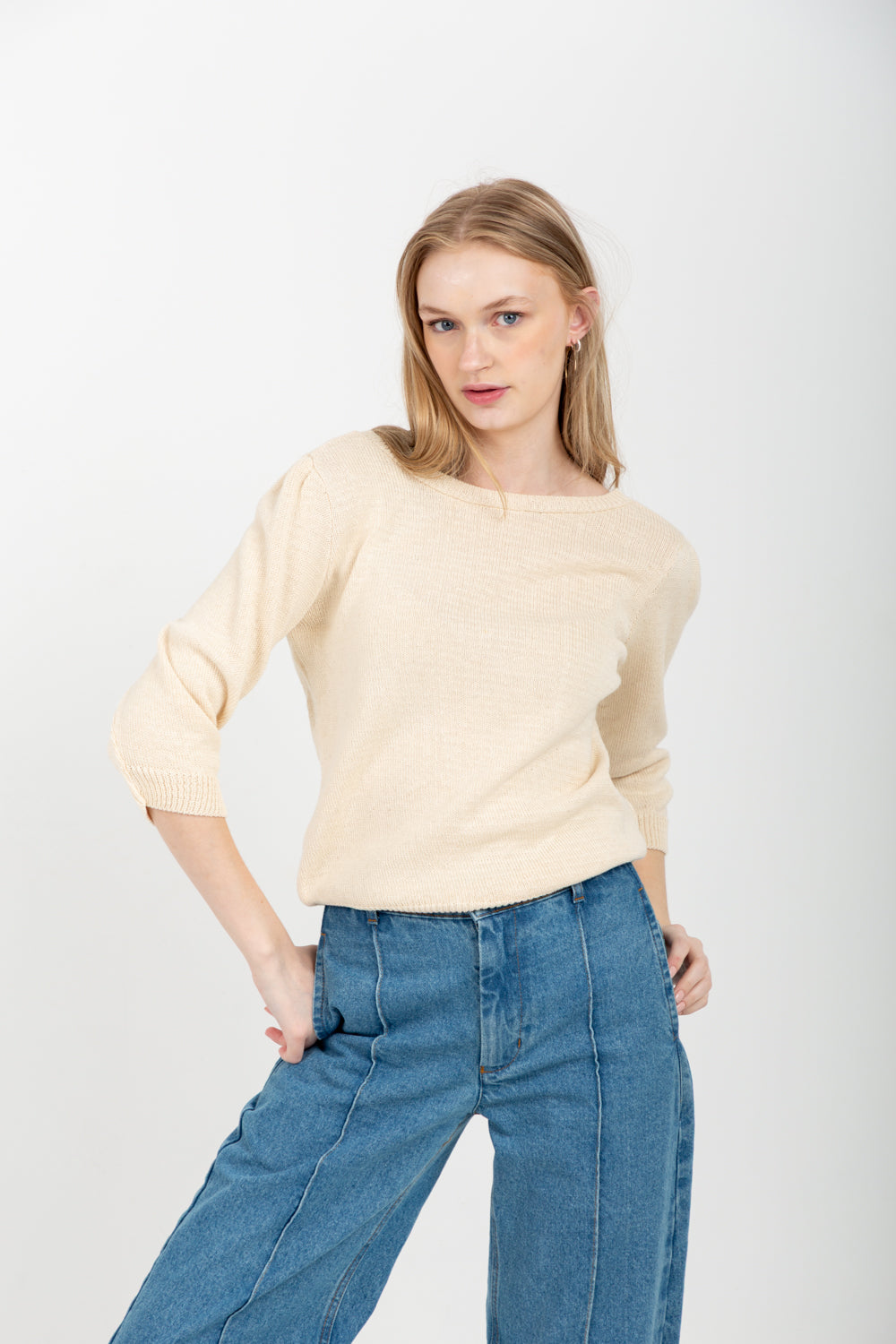 Tracey V-Knit Natural