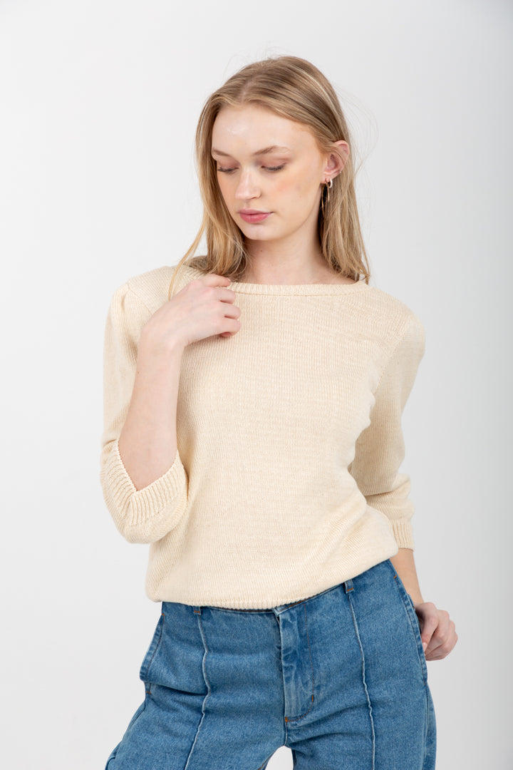 Tracey V-Knit Natural