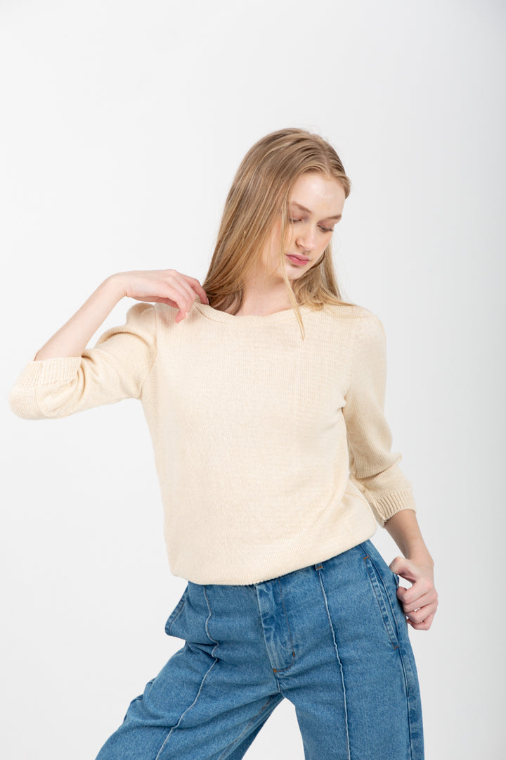Tracey V-Knit Natural