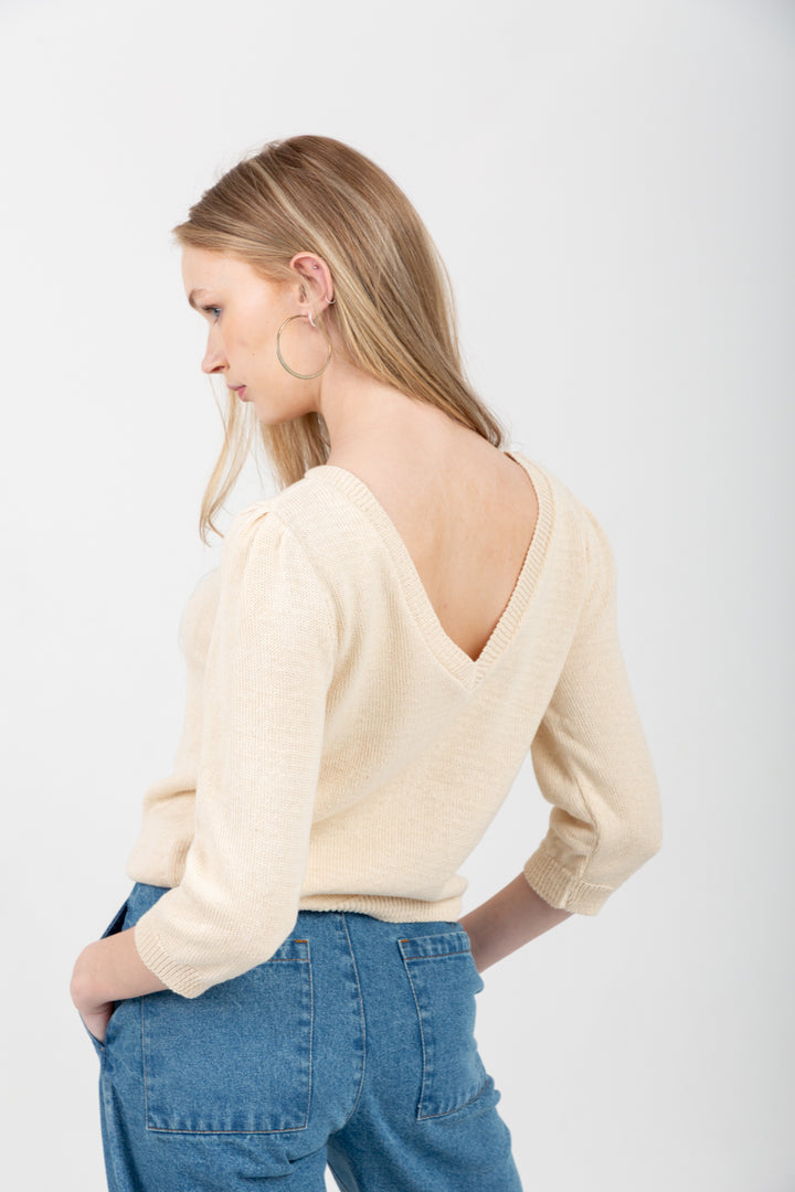 Tracey V-Knit Natural
