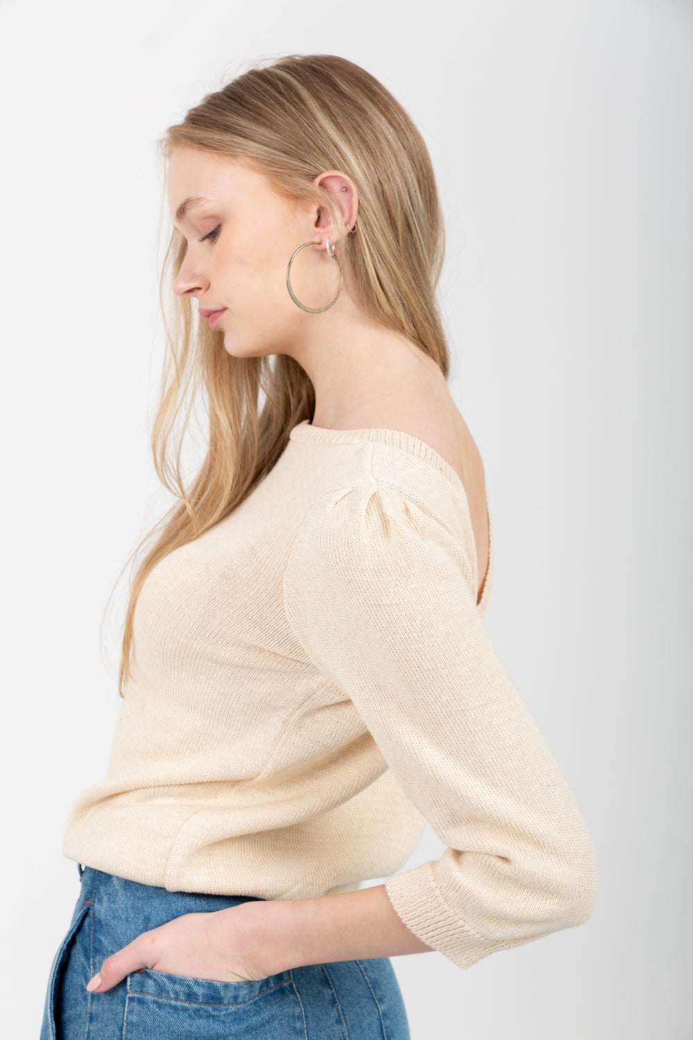 Tracey V-Knit Natural