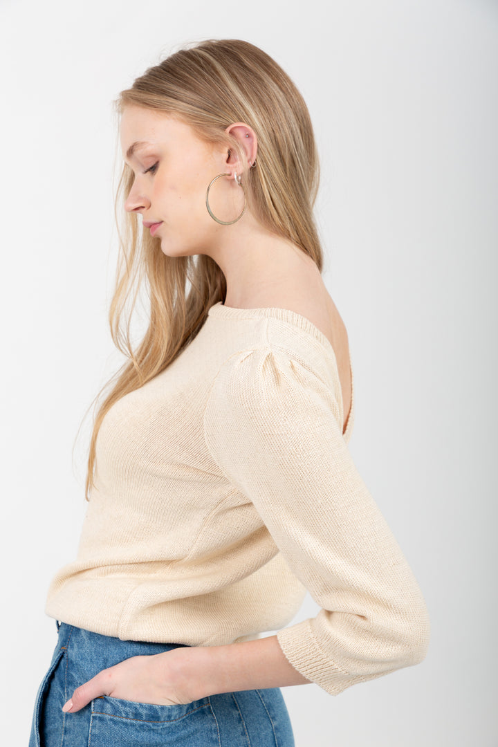 Tracey V-Knit Natural