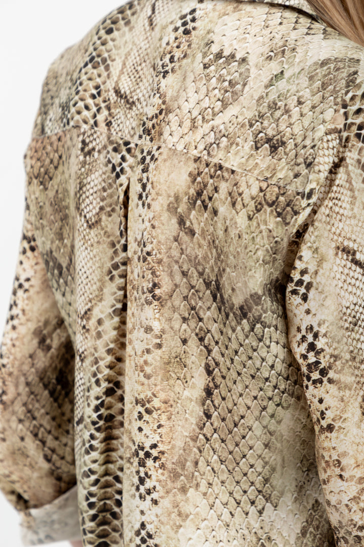 Boyfriend Shirt Green Snake