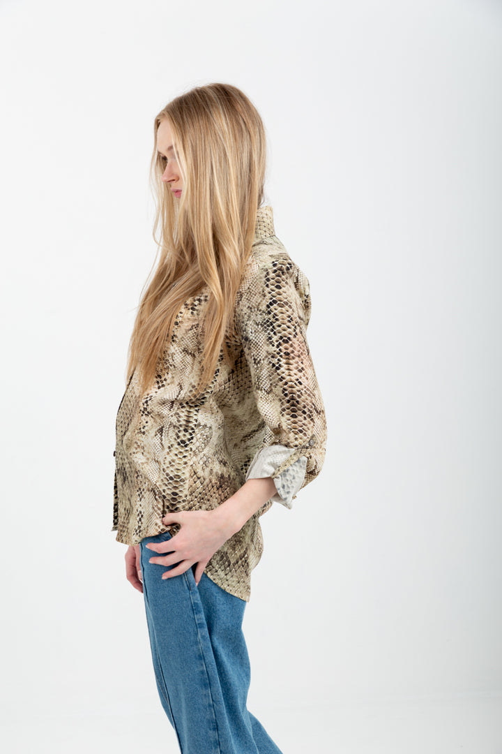 Boyfriend Shirt Green Snake
