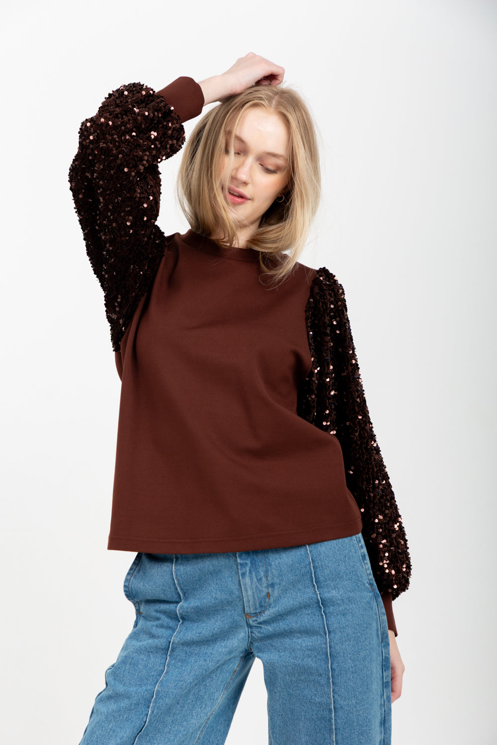Livia Top Chocolate Sequin