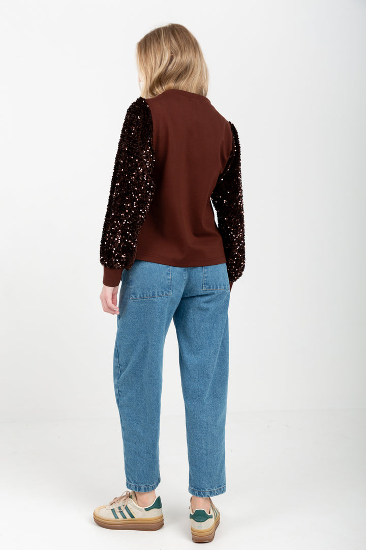 Livia Top Chocolate Sequin