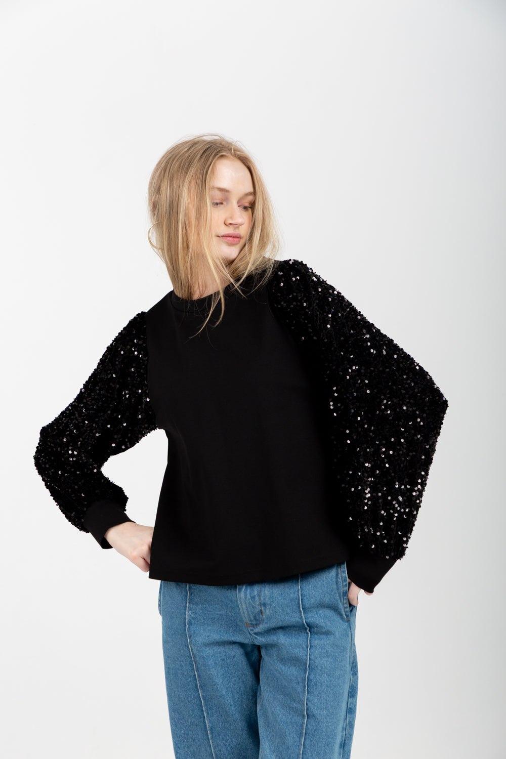 Livia Top Black Sequin
