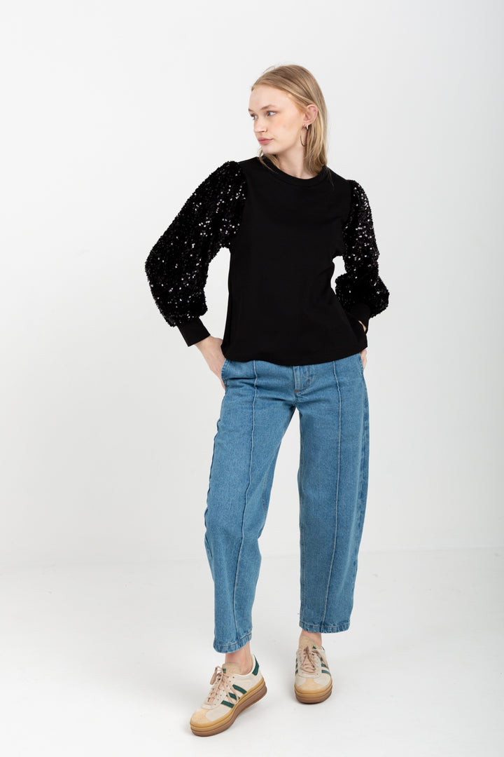 Livia Top Black Sequin