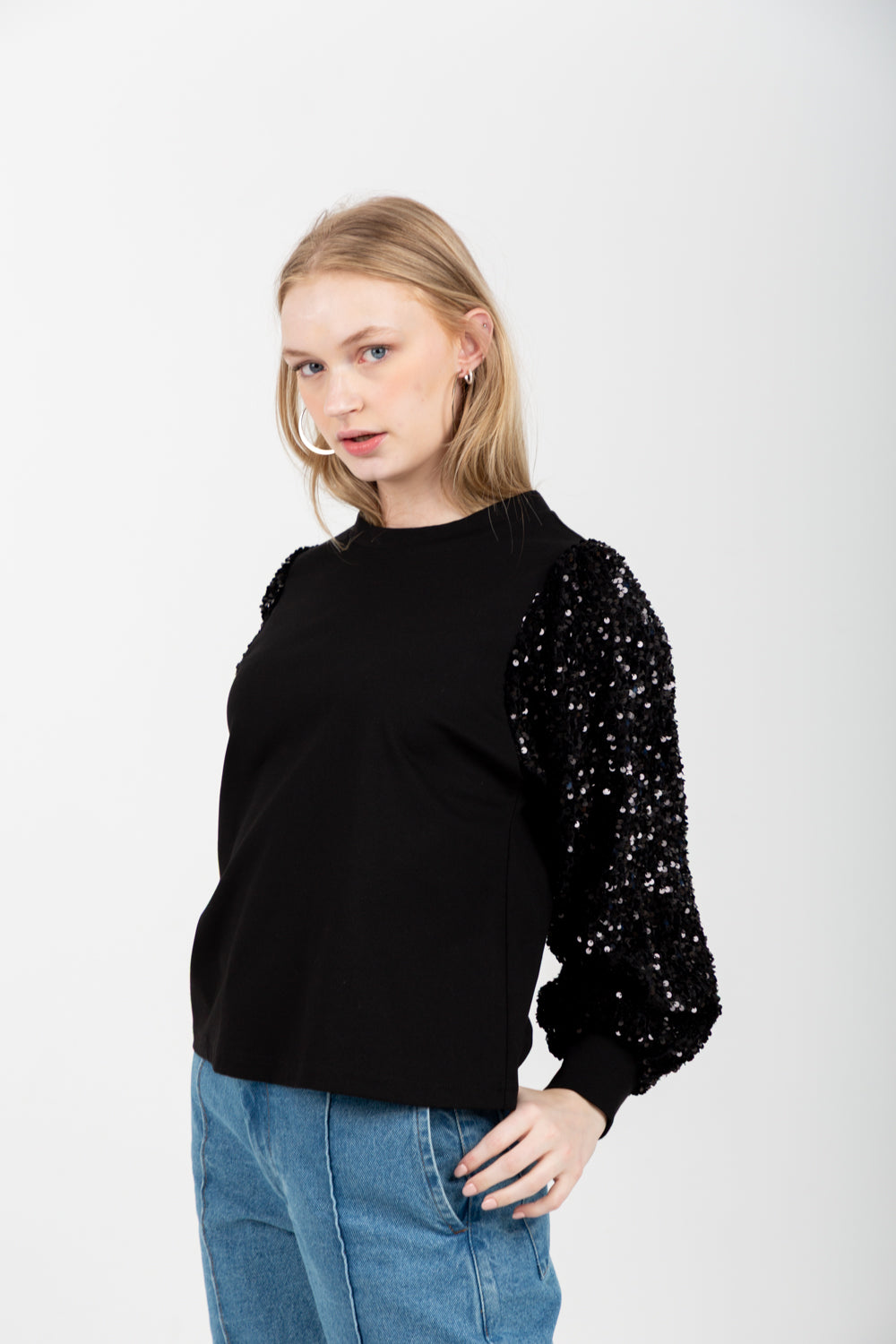 Livia Top Black Sequin