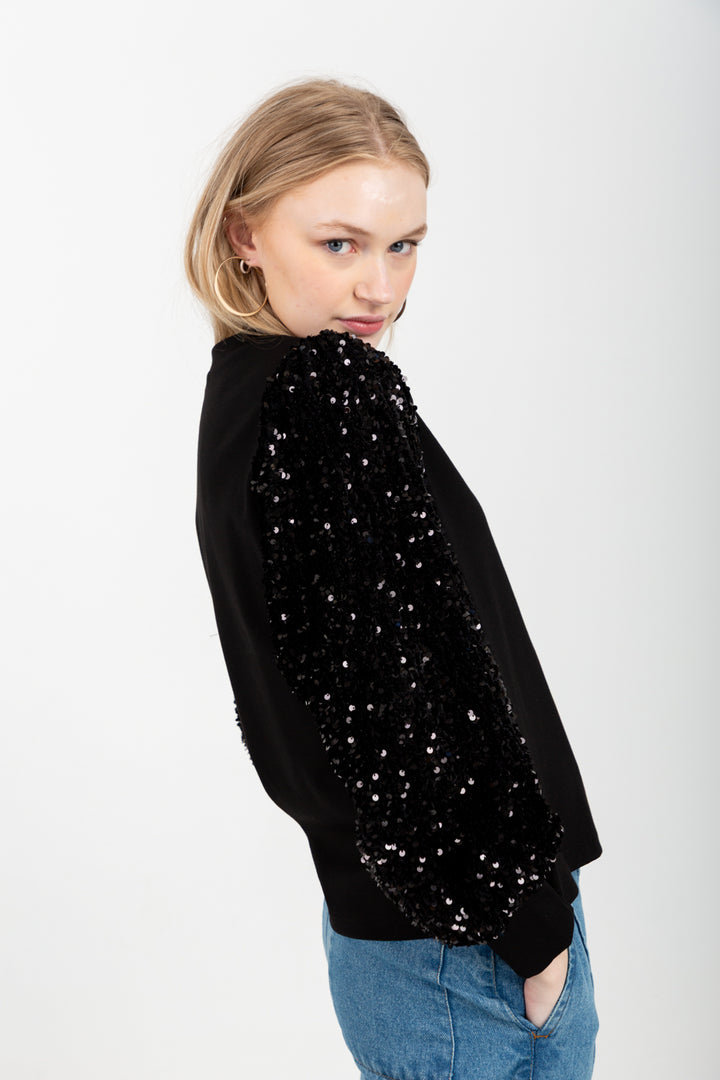 Livia Top Black Sequin