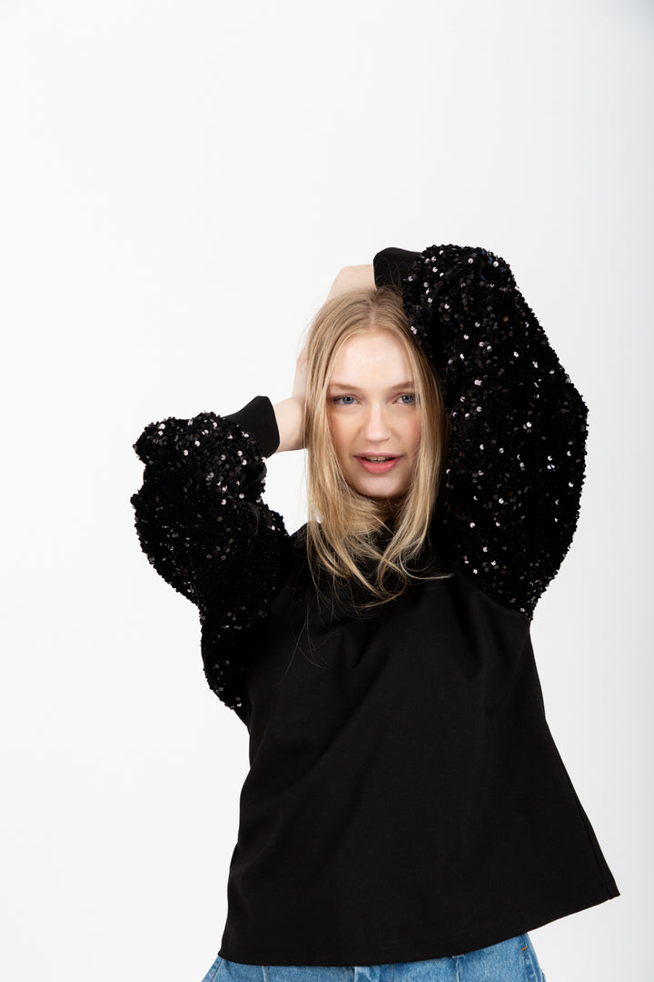 Livia Top Black Sequin