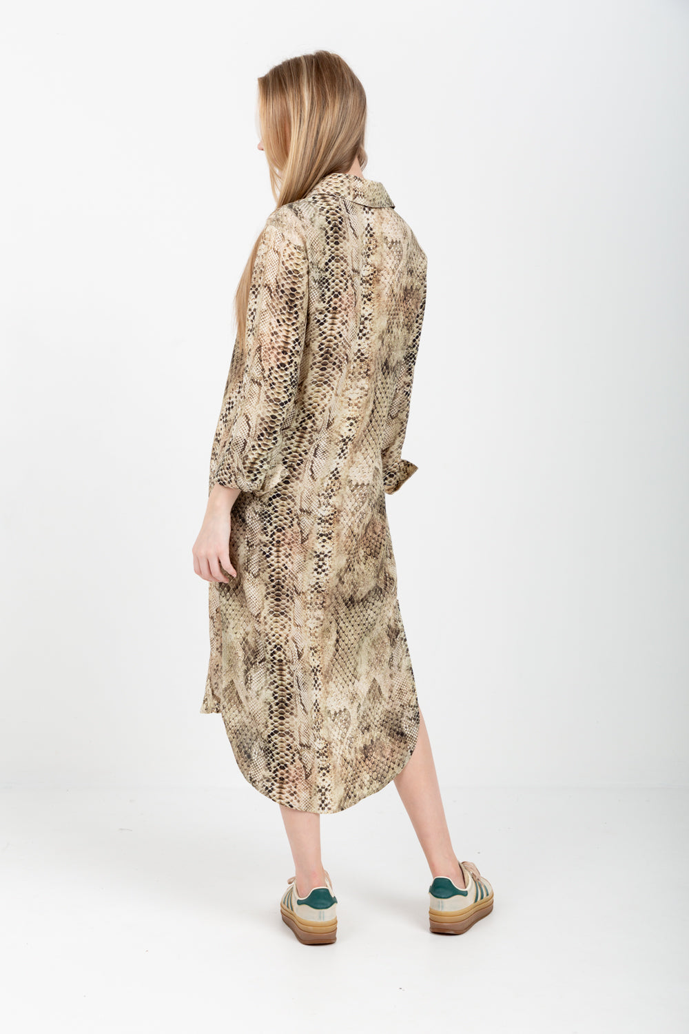 Evie Dress Green Snake Print