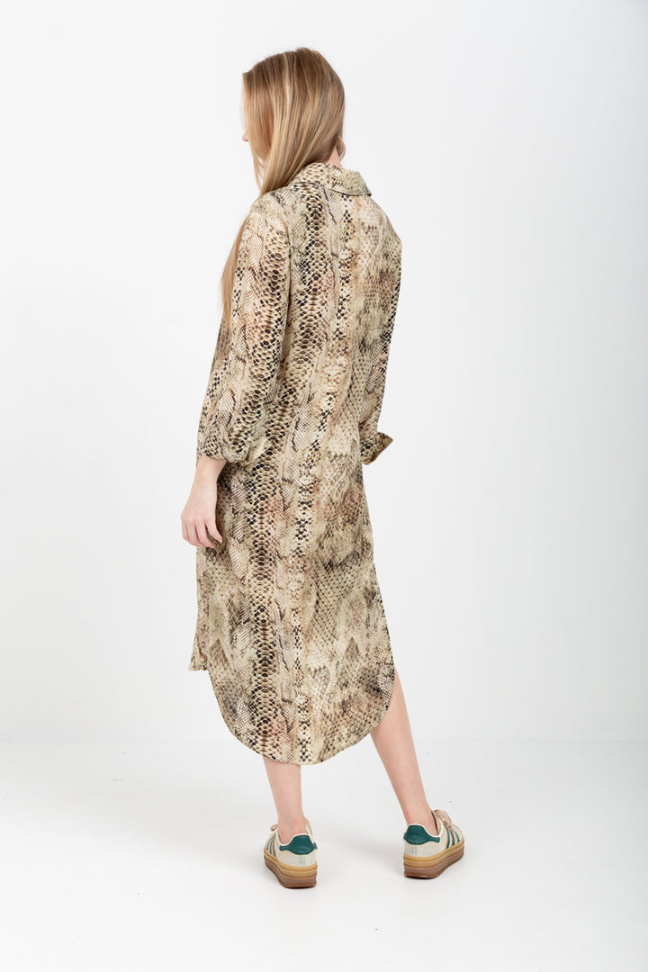 Evie Dress Green Snake Print