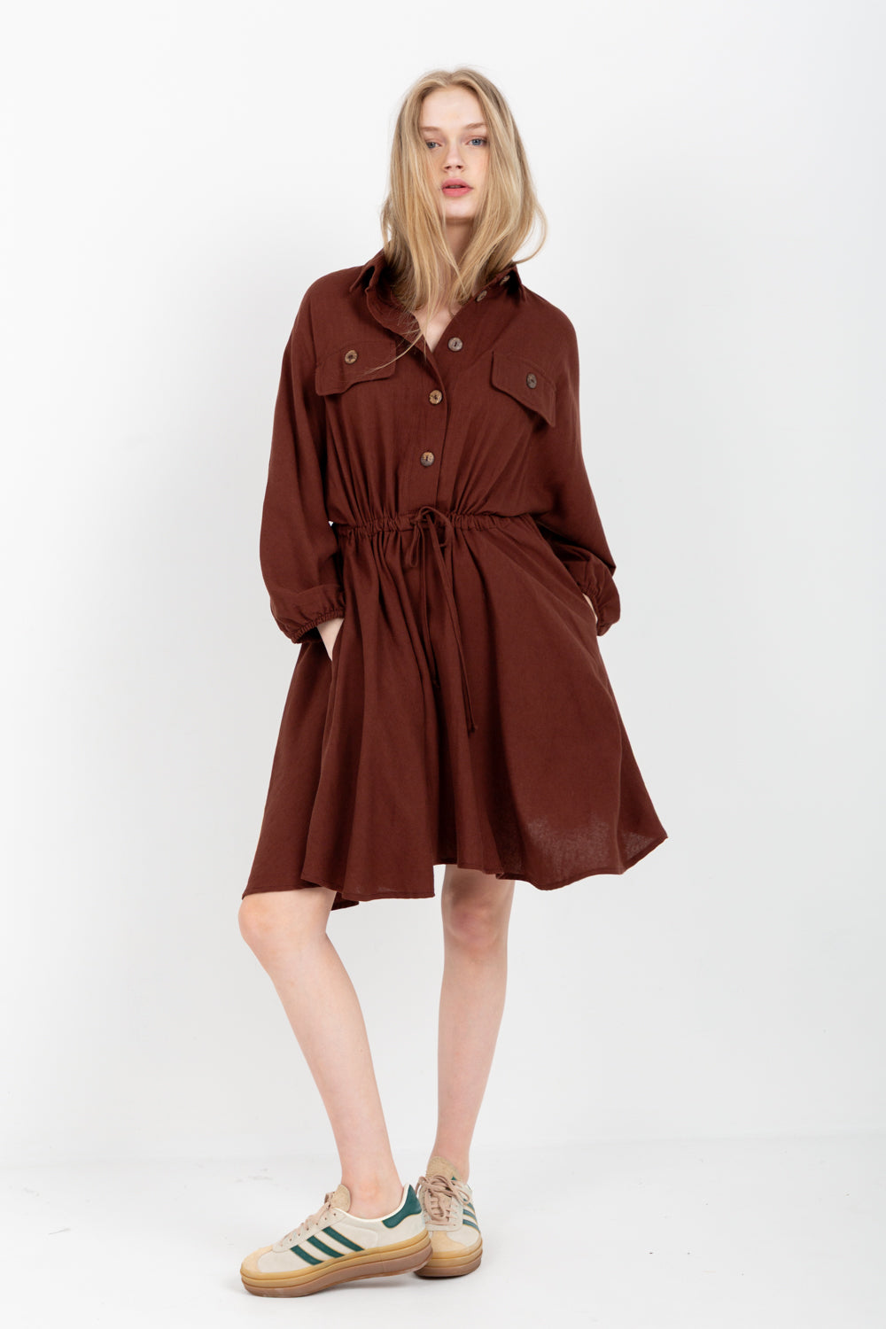 Mika Dress Chocolate-DRESSES-kindacollection-Kinda