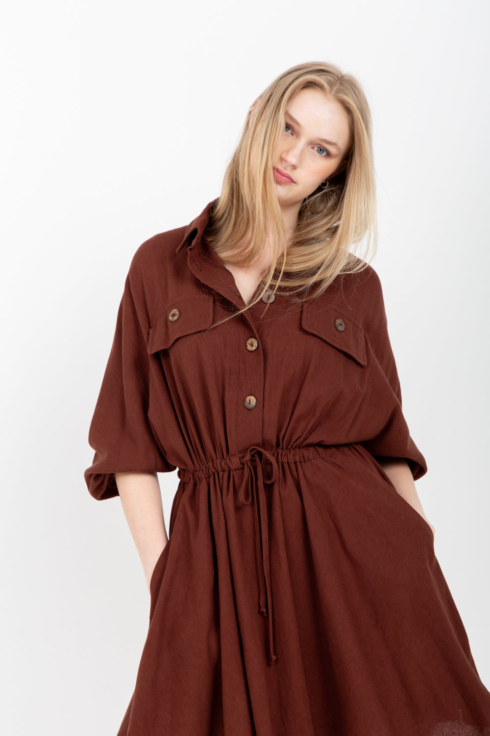 Mika Dress Chocolate-DRESSES-kindacollection-Kinda