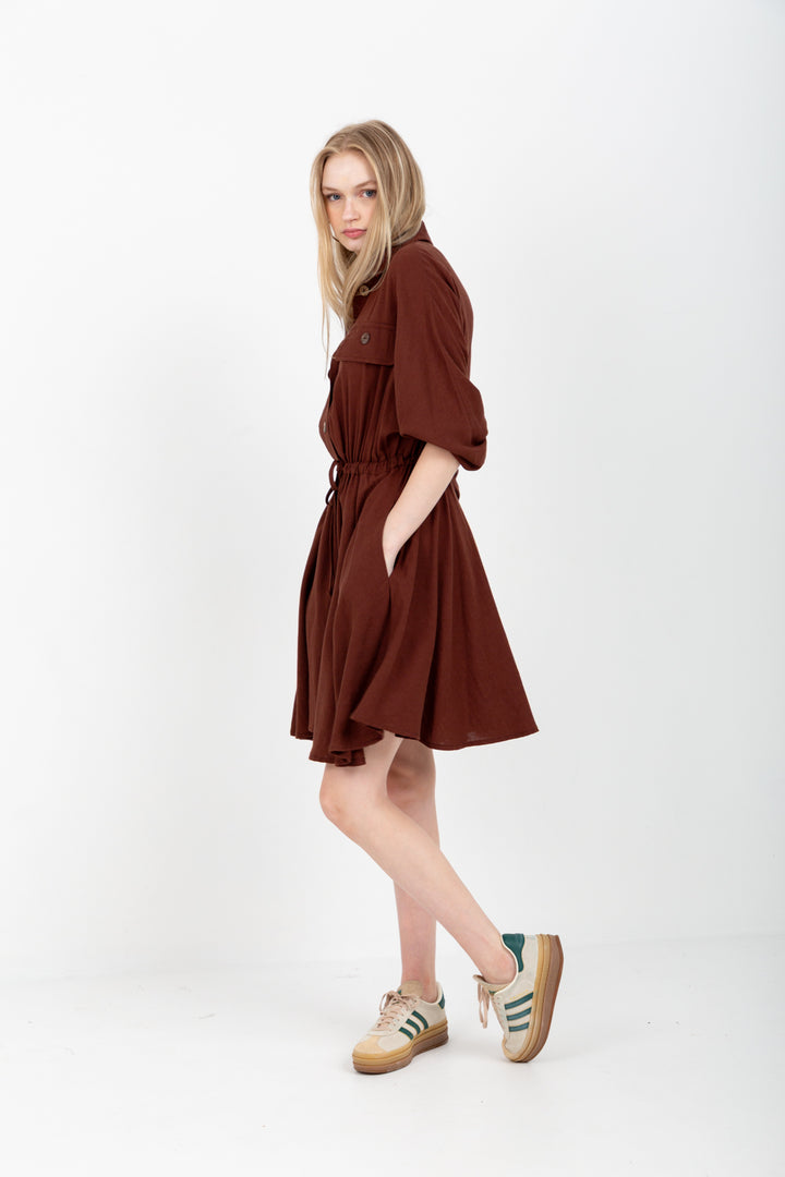 Mika Dress Chocolate-DRESSES-kindacollection-Kinda