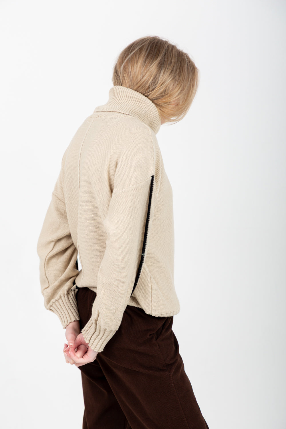 Poloneck Knit Natural-TOPS-Kinda-Kinda