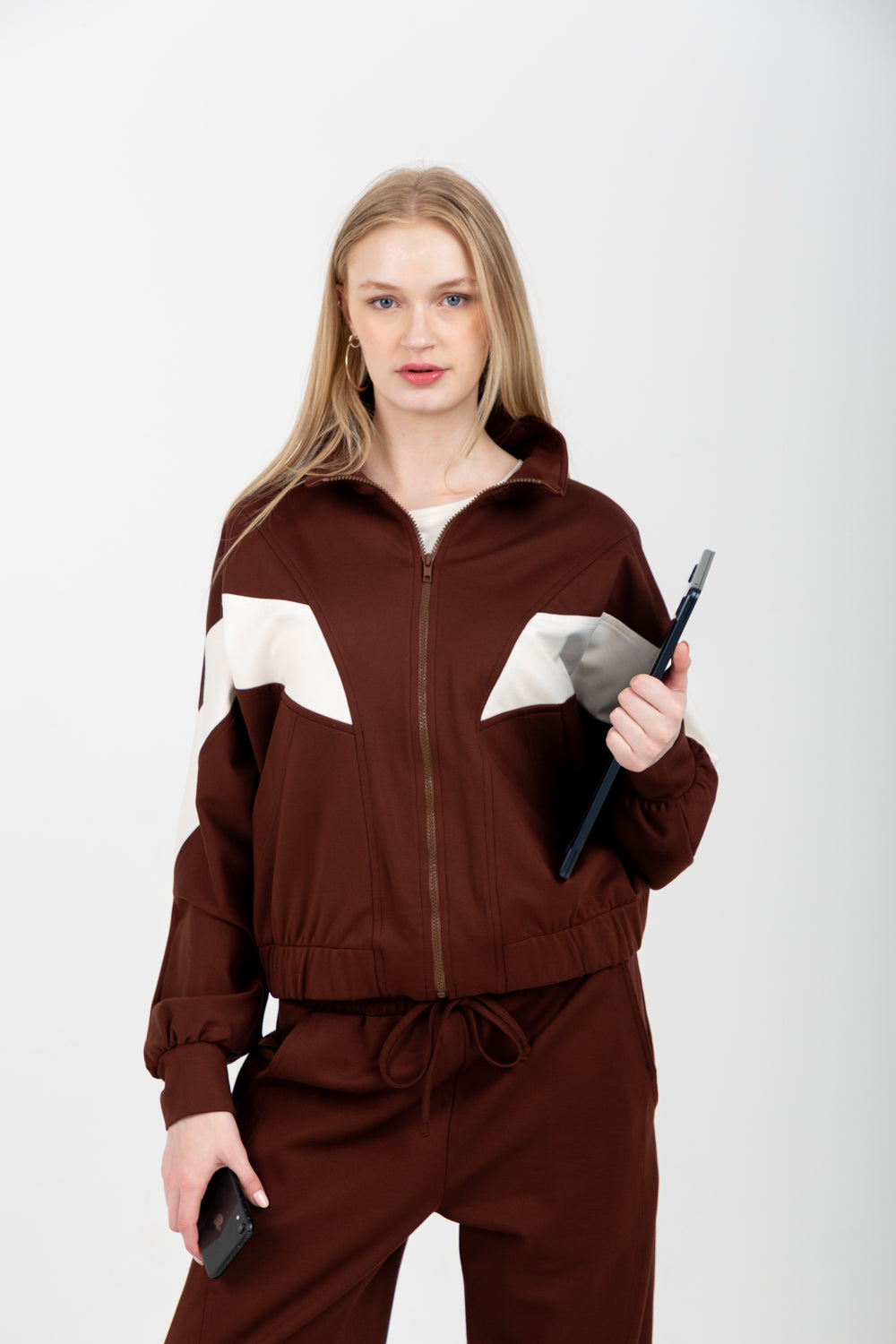 Lauper Jacket Chocolate-TRACK SETS-Kindacollection-Kinda