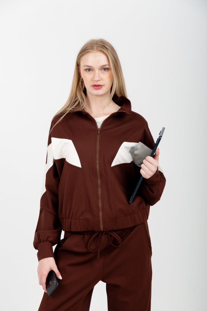 Lauper Jacket Chocolate-TRACK SETS-Kindacollection-Kinda