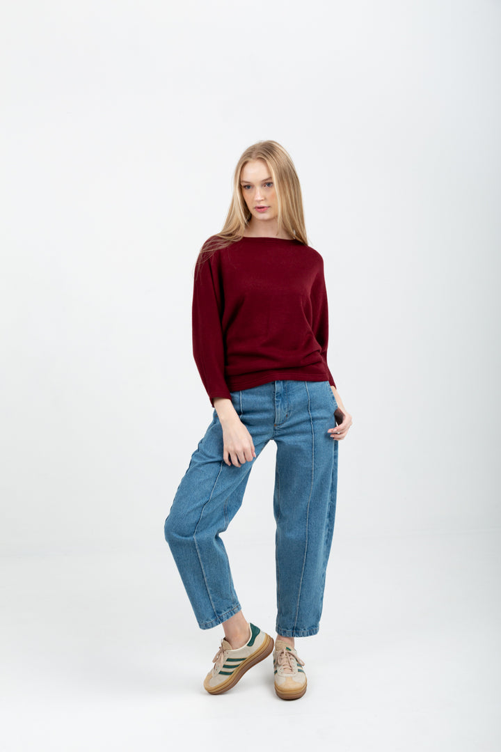 Boatneck Top Burgundy
