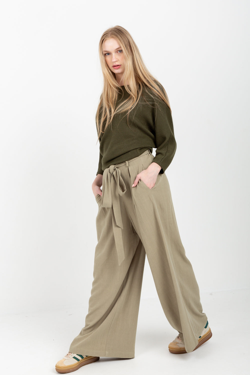 Louise Pants Dusty Green-PANTS-kindacollection-Kinda
