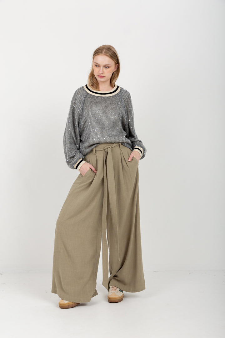 Madonna Knit Grey Sequin-TOPS-Kinda-Kinda