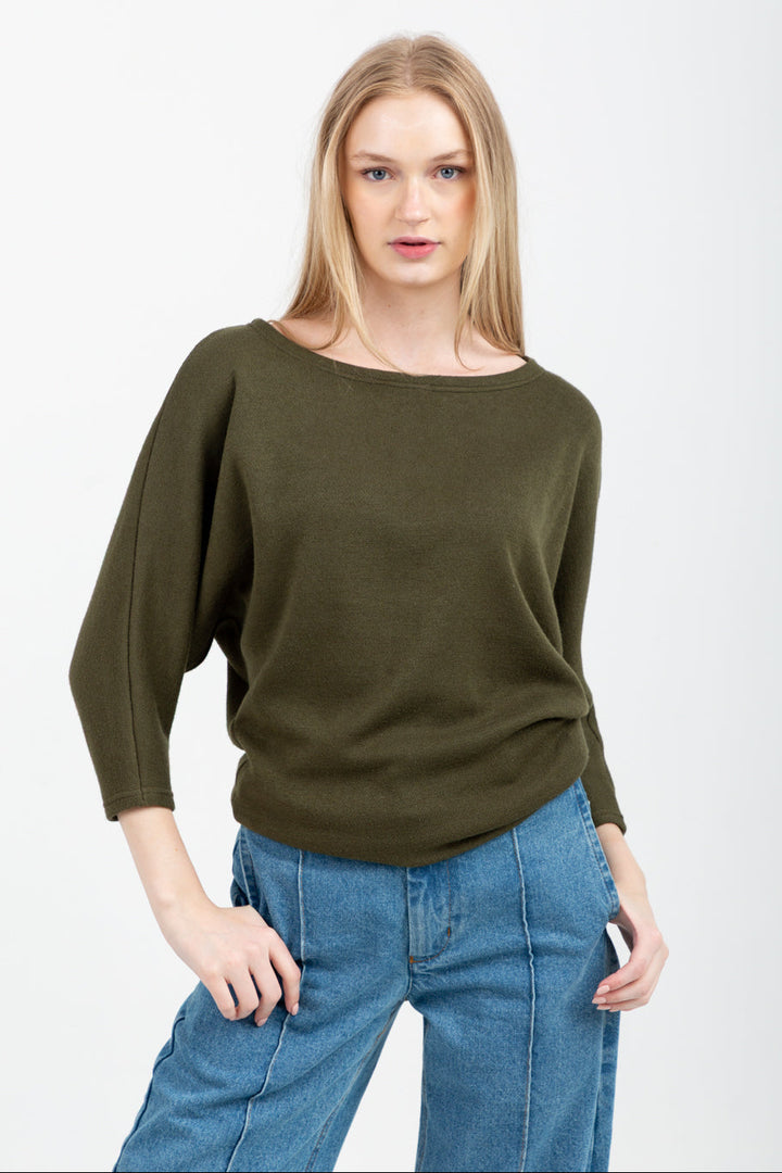 Boatneck Top Khaki
