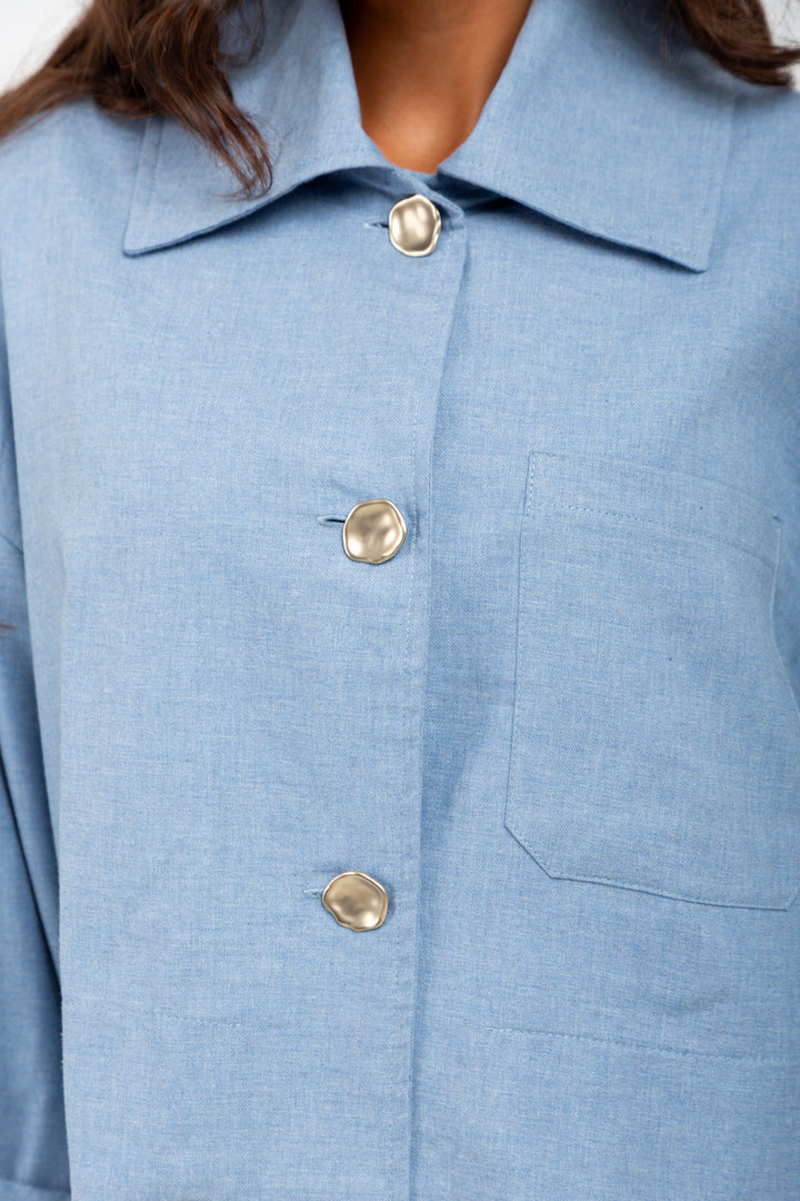 Como Coat Denim Blue-JACKETS-kindacollection-Kinda