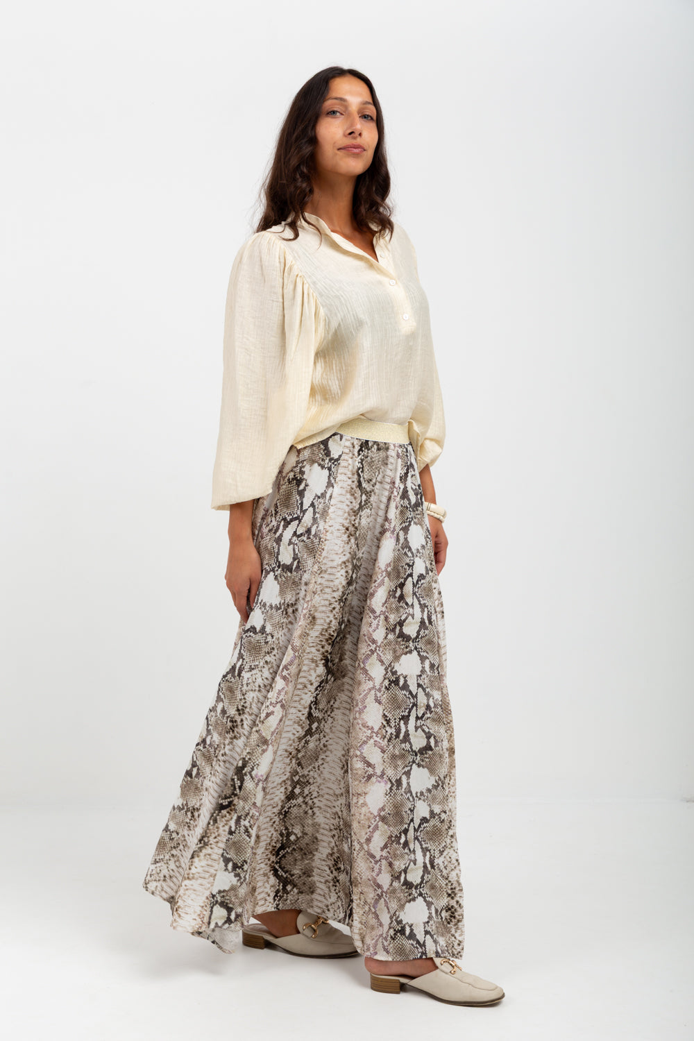 Belinda Skirt Tan Snake