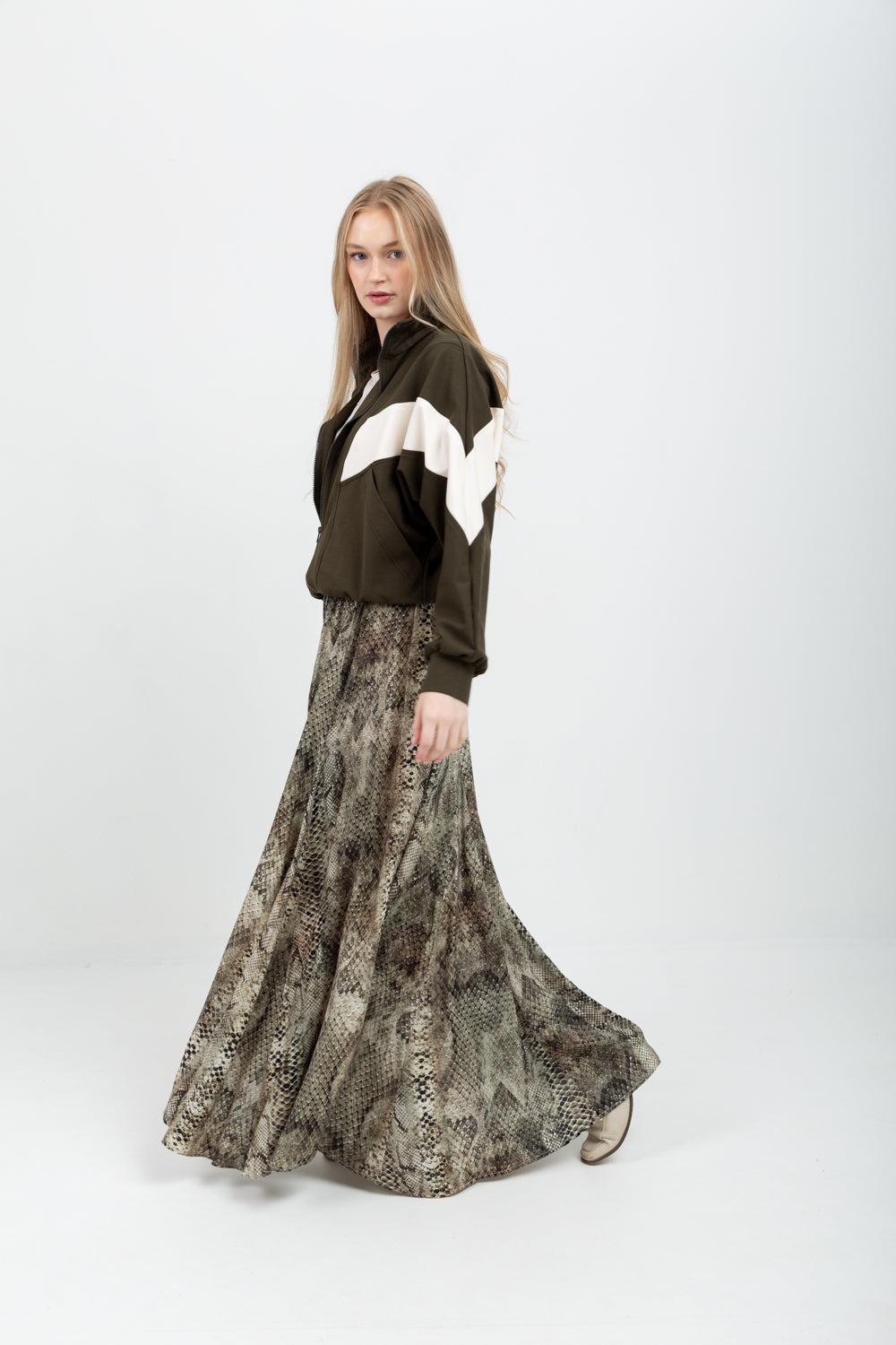 Belinda Skirt Green Snake
