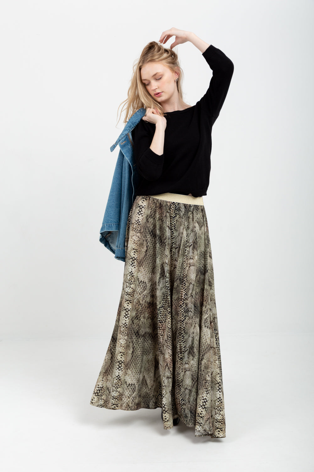 Belinda Skirt Green Snake