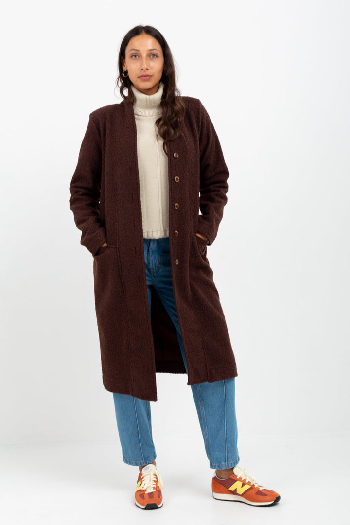 Kylie Coat Chocolate-JACKETS-Kinda-Kinda