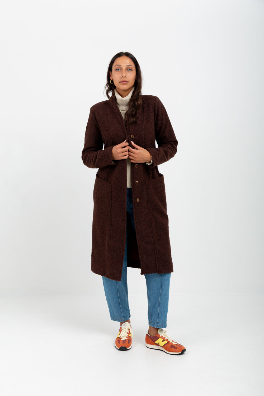 Kylie Coat Chocolate-JACKETS-Kinda-Kinda