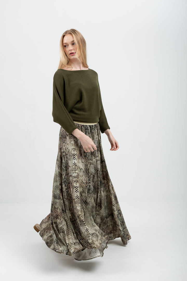 Belinda Skirt Green Snake