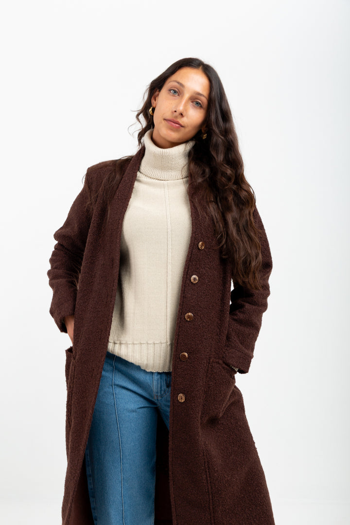Kylie Coat Chocolate-JACKETS-Kinda-Kinda