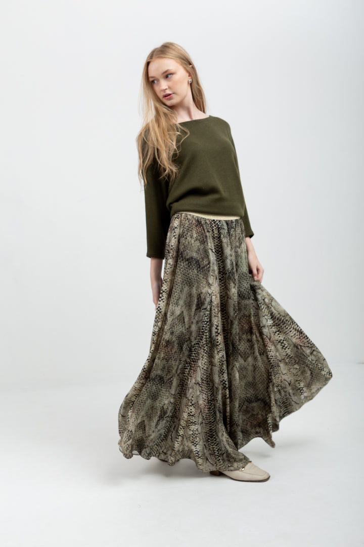 Belinda Skirt Green Snake