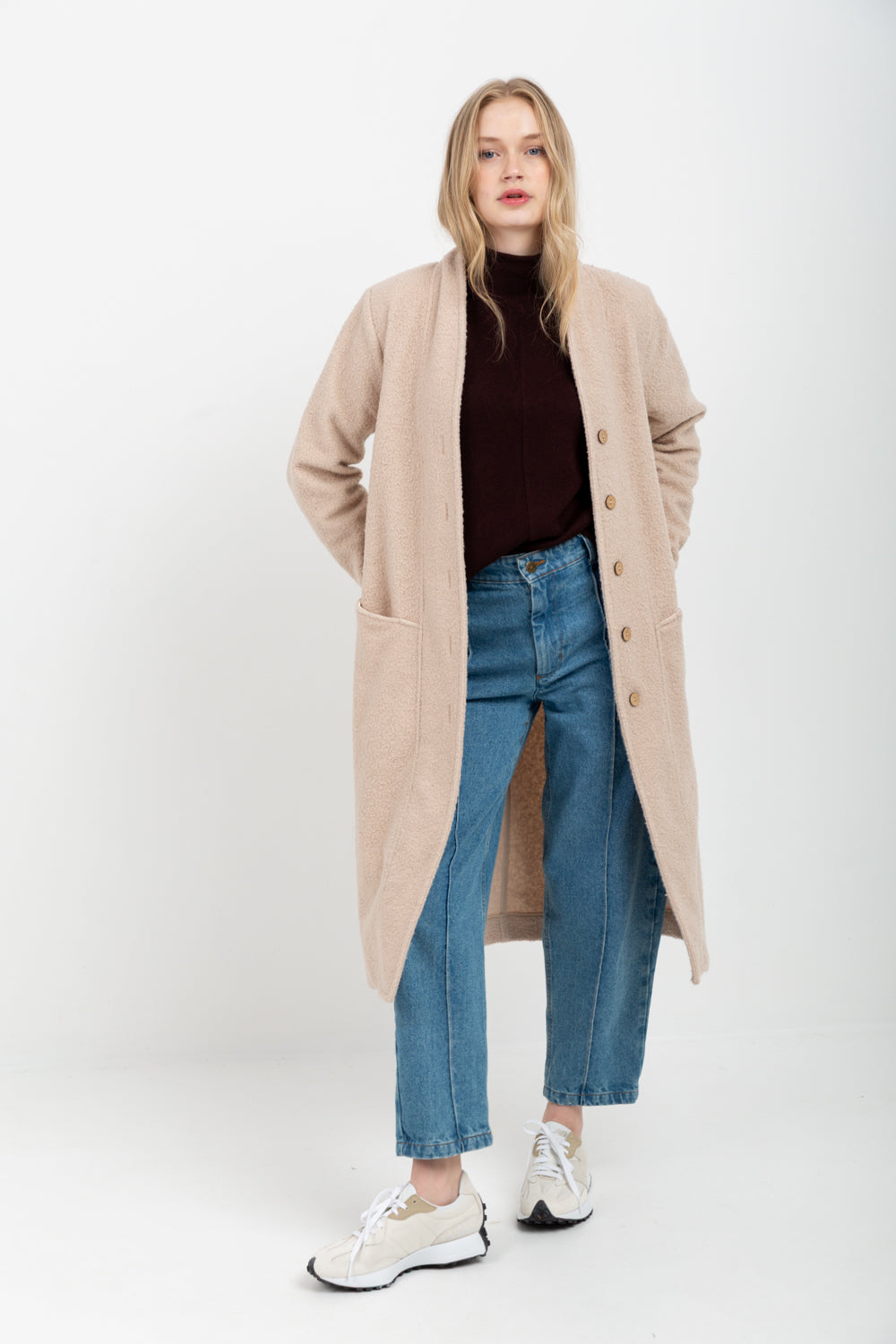 Kylie Coat Ivory-JACKETS-Kinda-Kinda