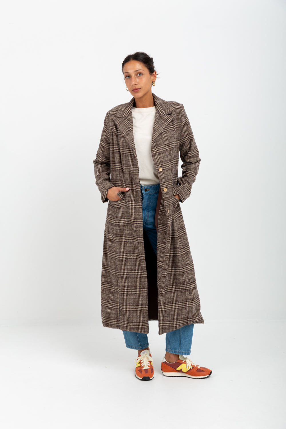 Thelma Coat Brown Check-JACKETS-kindacollection-Kinda