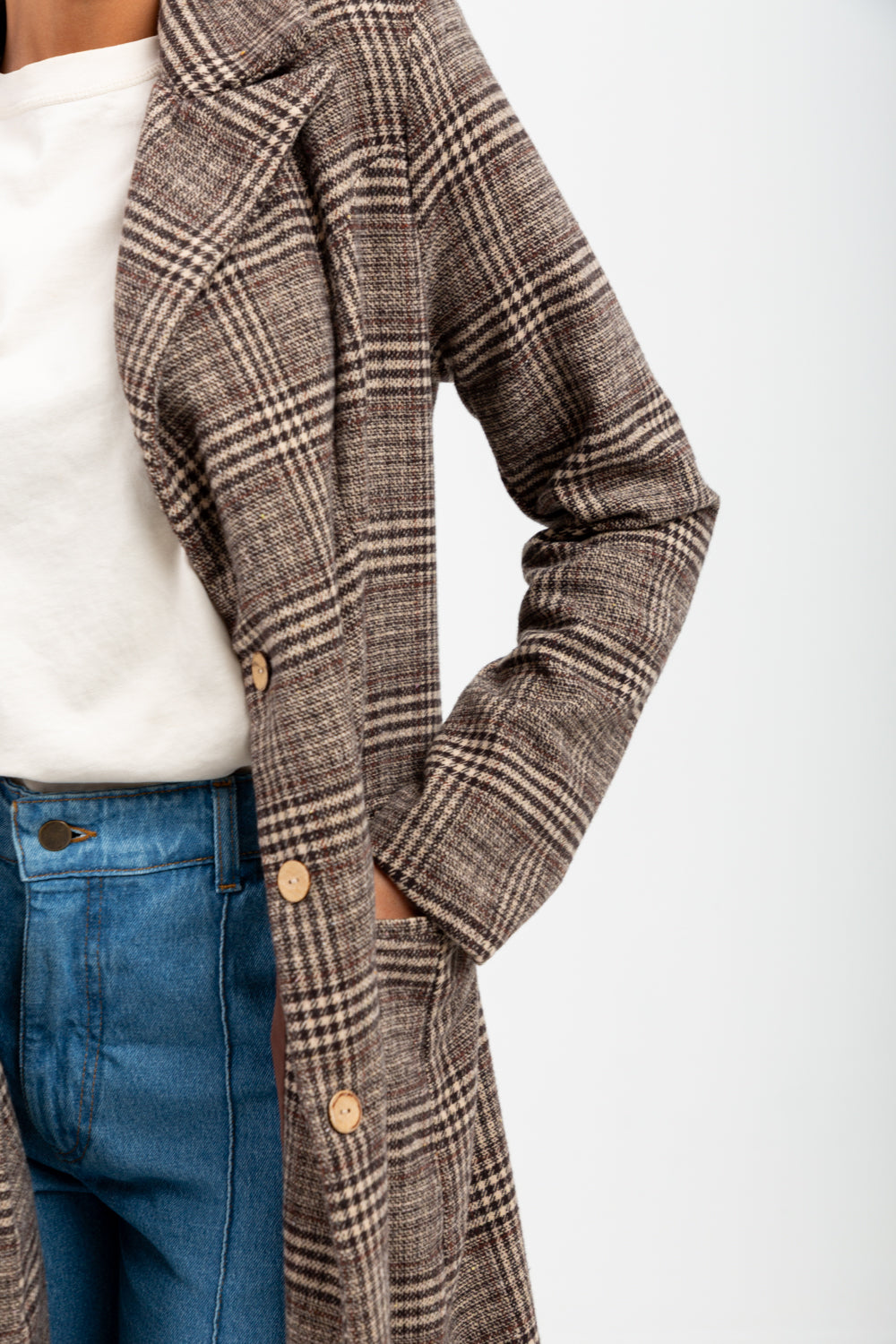 Thelma Coat Brown Check-JACKETS-kindacollection-Kinda