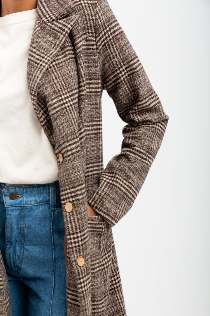 Thelma Coat Brown Check-JACKETS-kindacollection-Kinda