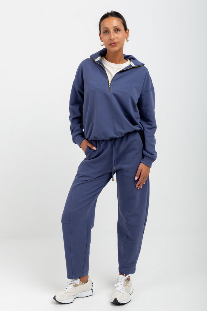 *PRE-ORDER* Winona Quarter Zip Denim Blue-TRACK SETS-Kindacollection-Kinda
