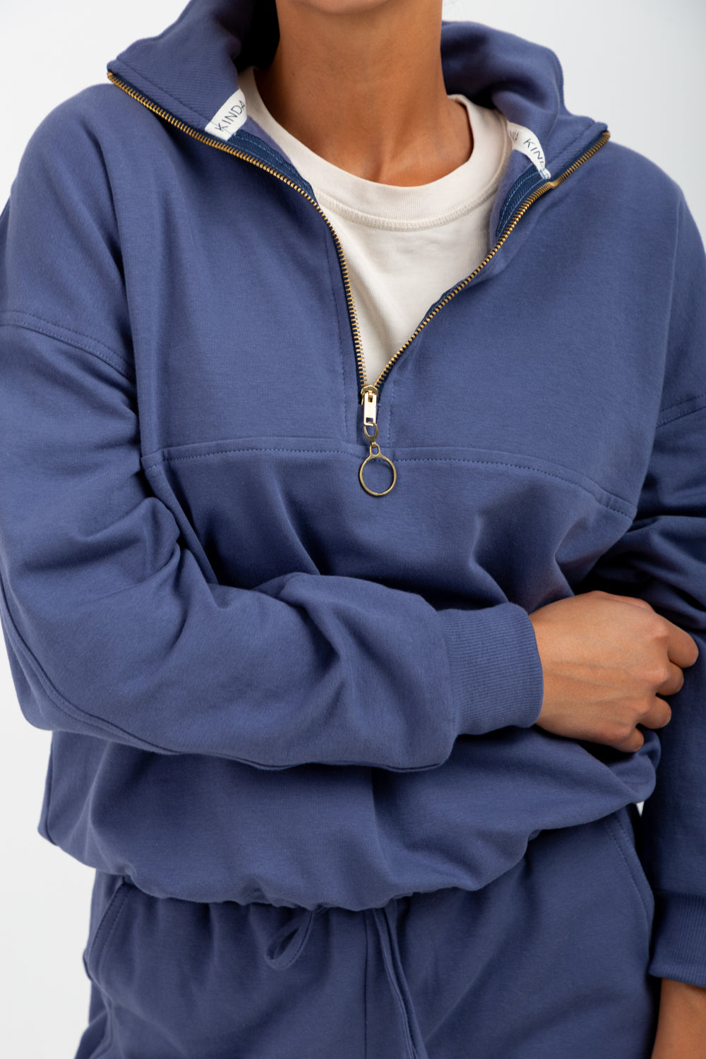 *PRE-ORDER* Winona Quarter Zip Denim Blue-TRACK SETS-Kindacollection-Kinda